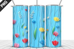 3D Flowers Tumbler Wrap | Sublimation Design | Tumble PNG Product Image 3