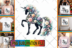 Charming TOTE BAG Art PNG, Flower Animals Product Image 1