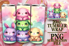 Lively Sublimation 20oz tumbler wrap, Cute Animals Product Image 1