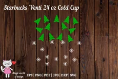 Christmas trees with snowflakes Full Wrap Venti Cold Cup 24 Product Image 2
