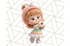 Kawaii City Girl PNG Clipart, Soft Dreamy Style Clip Art Product Image 2