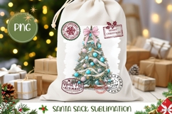 Pink Bow Christmas Tree Santa Sack, Christmas Tree PNG Product Image 1