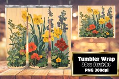 Vintage Floral Print Tumbler Wrap - Sublimation Series Product Image 1