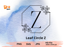Leaf Circle Monogram - Elegant Botanical Letter JPG|PNG|SVG Product Image 1