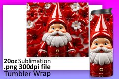 Whimsical Winter Magic: 3D Gnome Christmas Tumbler Wrap Product Image 1
