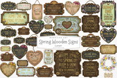 Spring Wooden Signs Clipart Product Image 1