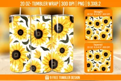 Sunflower Tumbler Wrap Designs, Sublimation Wrap Product Image 1