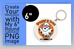 Unique Circle PNG Car Coaster Design , Funny Ghost Product Image 1