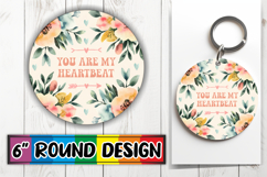 Unique Round Keychain Sublimation, Flower Quote Product Image 1