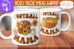 Football Mama mug wrap sublimation PNG, Fall Mug PNG Product Image 3