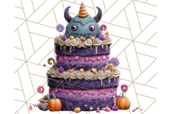 Realistic Halloween Cake Clipart PNG, Spooky Desserts Product Image 2