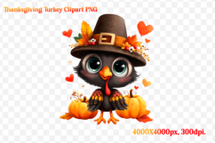 Funny Thanksgiving Turkey Clipart PNG Product Image 1
