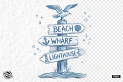 Coastal Adventure Signs PNG illustrations Product Image 1