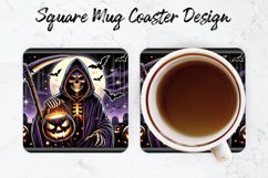 Halloween Skull Mug coaster | Coaster | Sublimation Design Product Image 1