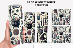 Skinny Tumbler 20oz Wrap Design,Halloween Tumbler PNG Design Product Image 1