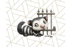 Cute Animals in Jail Clipart PNG, Funny Prisoner Critters Product Image 2
