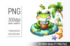 Summer Animals Clipart PNG Bundle, Tropical Summer Animals Product Image 5
