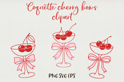 Coquette Bows &amp; Cherries Clipart Bundle SVG PNG EPS Product Image 10