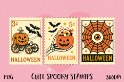 Cute Spooky Halloween Postage Stamp PNG | Sublimation Product Image 1
