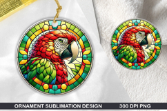 Parrot Stained Glass Ornament PNG, Sublimation PNG Design Product Image 1