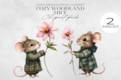Cozy Woodland Mice Clipart PNG. Product Image 1