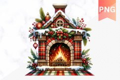 Christmas Fireplace- Clipart PNG Design Product Image 1