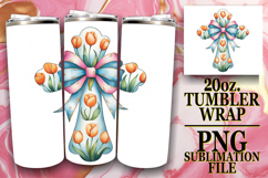 Gentle Thoughts 20oz tumbler wrap, Flower Cross Product Image 1