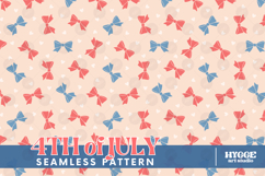 American 4th of July Patriotic Coquette Bow Seamless Pattern Product Image 1