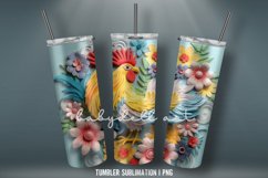 3D Flowers Tumbler wrap| Tumbler Sublimation Design Product Image 2