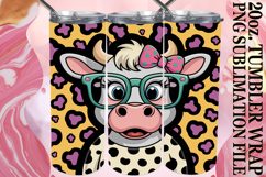 Blissful love 20oz tumbler wrap, Cute Cow Product Image 1