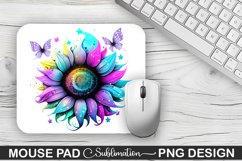 Magical Purple Cyan Sunflower Sublimation Mouse Pad Design Product Image 1