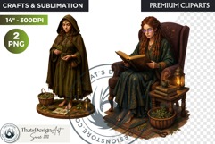 Cosy Witch's Apothecary magic Clipart PNG witchcraft graphic Product Image 1