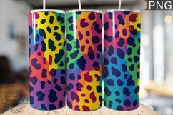 Rainbow Leopard Print Tumbler Wrap - High Quality 300 Dpi Product Image 1