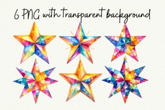 Retro Star Clipart Groovy Disco Christmas PNG Product Image 2