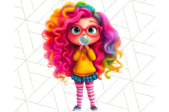 Cute Girl Clipart PNG, Playful Character Illustration Product Image 2