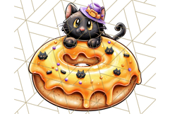 Halloween Donut Clipart PNG, Cute Spooky Doughnut Art Product Image 2