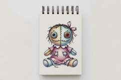 Girl Doll Pigtails Stitched Halloween Voodoo PNG Product Image 5