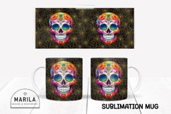 Floral Skull Mug Sublimation Design / halloween Mug #22 Product Image 1