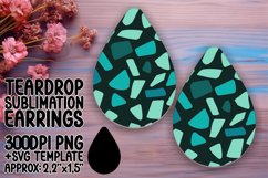 Neon Glow Teardrop Earring Sublimation Design Product Image 1
