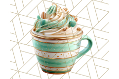 Pastel Coffee Mug Clipart PNG, Latte Iced Coffee Tea Cups Product Image 2
