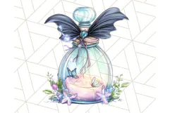 Gothic Fairy & Potion Clipart, Dark Fantasy PNG Printable Product Image 2