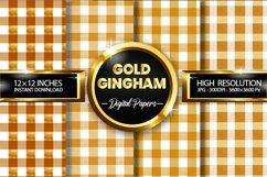 Gold Gingham Digital Papers - 04 Variations Product Image 1