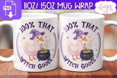 Witch Goose mug wrap PNG, Cute Halloween mug PNG Product Image 2