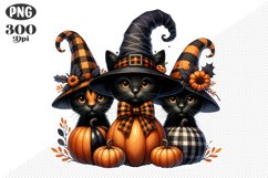 Halloween Cat And Pumpkin Sublimation - Clipart PNG Design Product Image 1