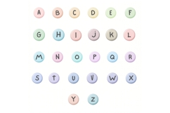 Pastel Bead Alphabet PNG Bundle | Cute Letter Clipart Product Image 3