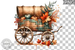 Fall Wagon Garden Sublimation - Fall Clipart PNG Design Product Image 1