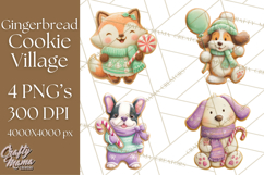 Gingerbread Village Gouache PNG Clipart Product Image 1
