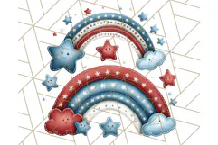 Patriotic Scandinavian Rainbow Clipart PNG, 4th Of July Png Product Image 2