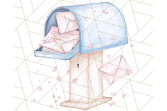 Pastel Blue Fairy Garden Clipart, Enchanted Cottagecore Png Product Image 2
