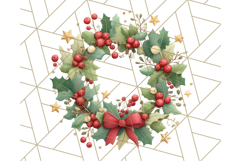 Christmas Wreath Clipart, Holiday Greenery PNG Illustrations Product Image 2